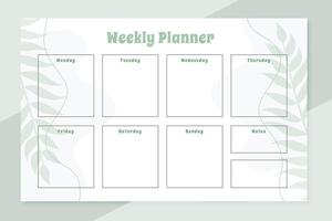 minimal daily weekly planner template design vector