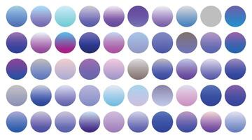 big set of cool blue and purple gradients vector