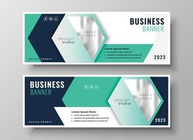 conjunto de dos negocio corporativo profesional pancartas diseño vector