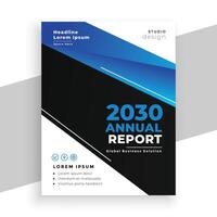 stylish blue and black business annual report brochure design vector