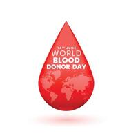 world blood donor day concept with map of world vector