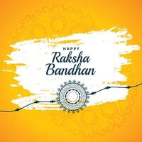 happy raksha bandhan yellow greeting background design vector