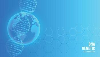 dna background in blue medical and healthcare style vector