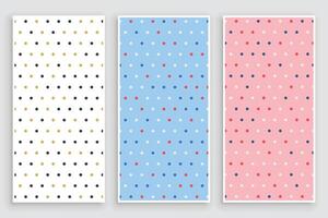 elegant small circle polka pattern banners set vector