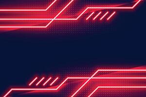 geometric glowing red neon lights background design vector