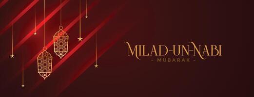 milad un nabi barawafat islamic shiny banner design vector