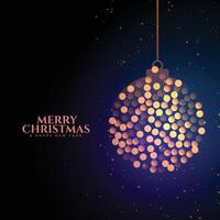 merry christmas bauble made with bokeh lights background vector