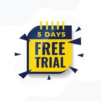 free trial label for limit of 5 days vector