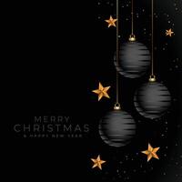 merry christmas black and golden elegant background design vector