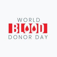 world blood donor day text banner design vector