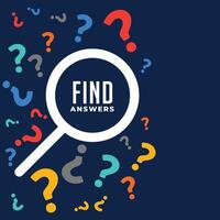 question and answers background with search symbol vector