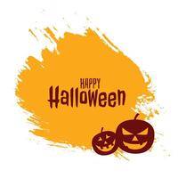 Happy halloween with scary pumpkins design card vector