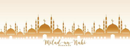 milad un nabi mubarak mosque design banner vector