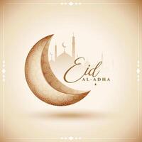 3d eid al adha islamic greeting card wishes design vector