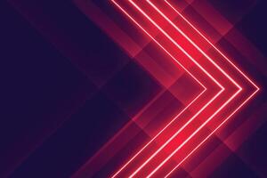 red neon glowing lights arrow style background vector