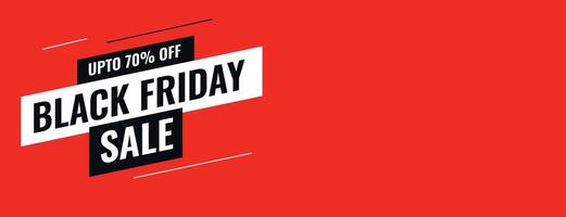 red flat style black friday sale banner template vector