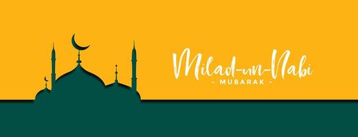 milad Naciones Unidas nabi Mubarak islámico bandera diseño vector