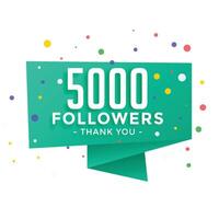 5000 social media followers thank you background template vector
