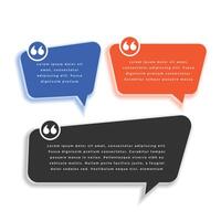 chat bubble style quote template design set vector