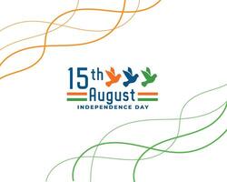 flat line style independence day of india background vector