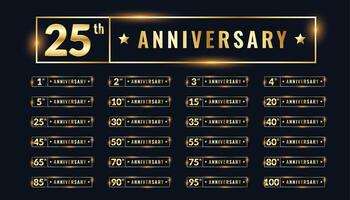 bif set of anniversary labels and emblems vector