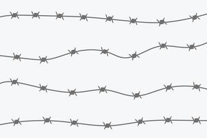 barbed wire fencing with spikes vector