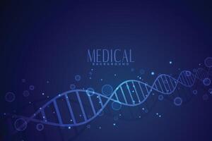 medical dna in blue color background design vector