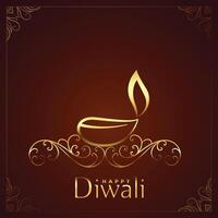 artistic happy diwali wishes card design background vector