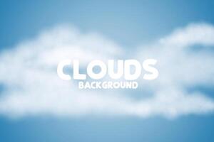 mullido nubes antecedentes en azul skye diseño vector