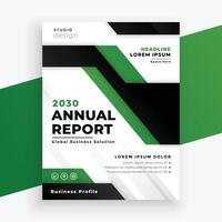 green geometric annual report business flyer template vector