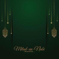 milad un nabi wishes card with text space vector