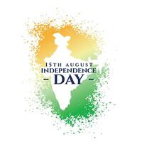 independence day of india card in tricolor splatter style vector