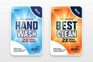 hand sanitizer or disinfectant cleaner labels design template vector