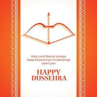 happy dussehra festival wishes card design background vector