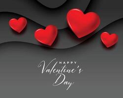 hermosa San Valentín día realista corazones antecedentes vector