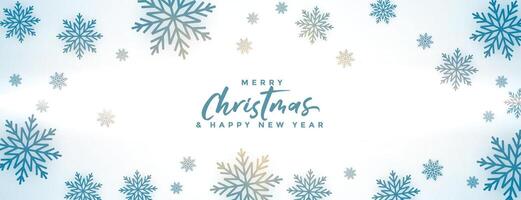 merry christmas banner with winter snowflakes design vector