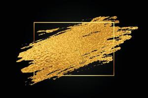 golden foil grunge texture frame background design vector