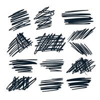 random pen sketch sribbles design set design vector