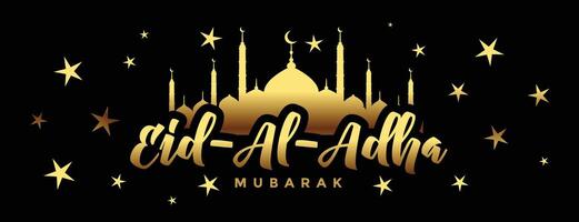 stylish golden eid al adha bakrid festival banner vector