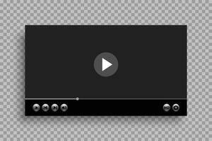 video player template with glossy buttons design vector