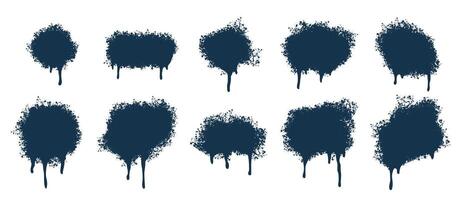 pack of dark blue splatter texture background vector