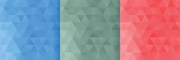 triangle shape pattern background set of three vector