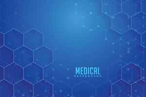 blue hexagonal medical and healthcare banner design vector