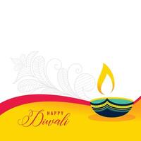 happy diwali decorative flat style card design vector