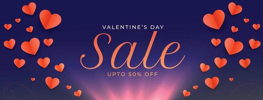 holiday sale banner for valentines day vector