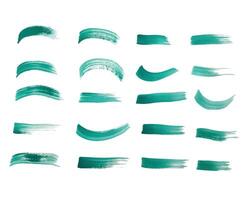 paint brush stroke set in turquoise color vector