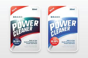 power cleaner laundry detergent labels stickers design for your product vector