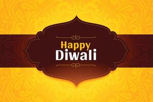 happy diwali wishes card background in modern style vector