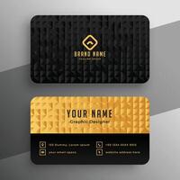 black and golden premium business card template design vector