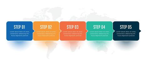 diseño de plantilla de infografía empresarial moderna de cinco pasos vector